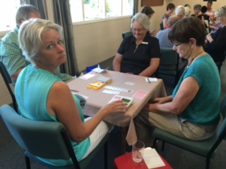 Junior tournament: Michelle looks wistful whilst President Jan is doing the concentrating