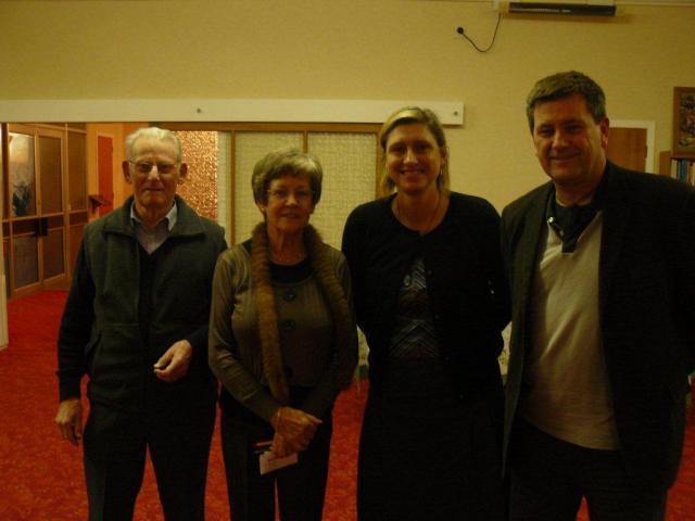 From Left to Right:  Lindsay Reid, founding member of the Te Aroha Club; Carol Wilson (daughter of Connie and Jack Jacobs also founding members) and Steph and Tom Jacob (half of the winning overall team and grandson of aforementioned founding members)
