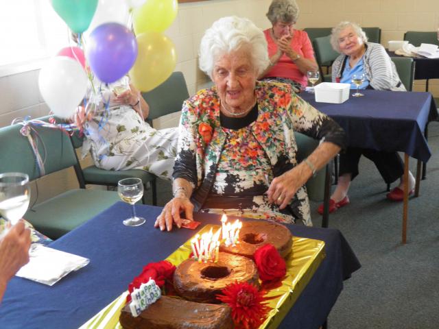 Sadie turns 100: Sadie at her 100th Birthday Party at the bridge club